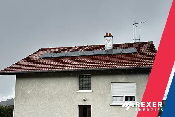 Photo n�4 de la nouvelle installation à Voujeancourt en Franche-Comté chez nos clients : Brigitte et Gérard. Merci infiniment de nous avoir confié votre projet photovoltaïque. Une pose signée Rexer En