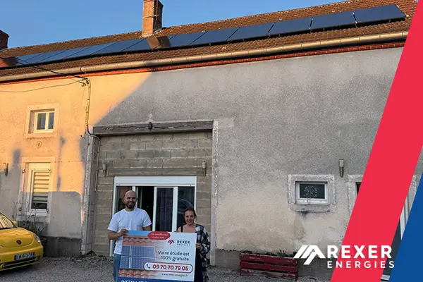 Photo de la nouvelle installation à Villers-les-pots chez Thibault. Merci infiniment de nous avoir confié votre projet photovoltaïque solaire. Une pose signée Rexer Energies le 02 Mai 2025 - Photo de