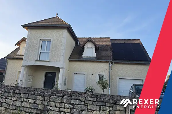 Photo de la nouvelle installation photovoltaïque chez Estelle àChampforgeuil (71)