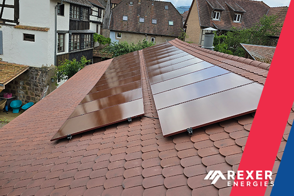 INSTALLATION D’UN KIT PHOTOVOLTAÏQUE DE 25 PANNEAUX ROUGES 350WC POUR UN TOTAL DE 8,75 KWC + 16 MICRO-ONDULEURS IQ8+ ENPHASE CHEZ NOTRE CLIENTE ALSACE MOSELLE OBERNAI 31 MAI 2024 - PHOTO NUMERO 2